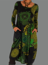Load image into Gallery viewer, Casual Floral Tunic Pockets Midi Dress