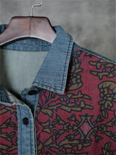 Load image into Gallery viewer, Retro Literary Casual Loose Denim Print Blouse