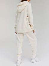 Load image into Gallery viewer, Drawstring Hood Knitted Two-Piece Suit
