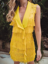 Load image into Gallery viewer, Fashion V-neck Sleeveless Fringe Evening Dress