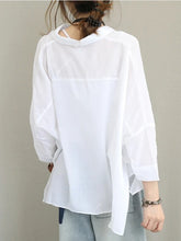 Load image into Gallery viewer, Retro Solid Color Button Stand Collar Top for Women