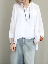 Load image into Gallery viewer, Retro Solid Color Button Stand Collar Top for Women