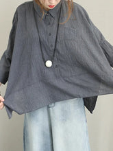 Load image into Gallery viewer, Retro Solid Color Button Stand Collar Top for Women