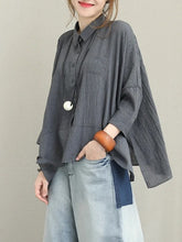 Load image into Gallery viewer, Retro Solid Color Button Stand Collar Top for Women