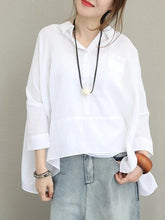 Load image into Gallery viewer, Retro Solid Color Button Stand Collar Top for Women