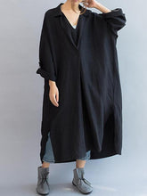 Load image into Gallery viewer, Women's Long Casual Solid Color V-neck Top