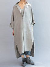 Load image into Gallery viewer, Women's Long Casual Solid Color V-neck Top