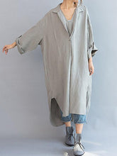 Load image into Gallery viewer, Women's Long Casual Solid Color V-neck Top