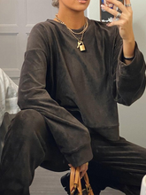 Load image into Gallery viewer, Fashion Solid Color Round Neck Casual Loose Two-piece Suit