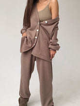 Load image into Gallery viewer, V-Neck Buttons Cardigan Two-Piece Suit