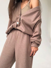 Load image into Gallery viewer, V-Neck Buttons Cardigan Two-Piece Suit