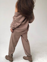 Load image into Gallery viewer, V-Neck Buttons Cardigan Two-Piece Suit