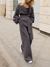 Load image into Gallery viewer, Laced Cardigan Pants Suit