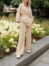 Load image into Gallery viewer, Laced Cardigan Pants Suit