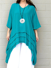 Load image into Gallery viewer, Retro Casual Loose Irregular Hem Cotton And Linen Women'S Suit