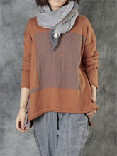 Load image into Gallery viewer, Literary Pattern Round Neck Women'S Knitted Long Sleeves