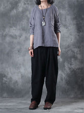 Load image into Gallery viewer, Cotton And Linen Solid Color Comfortable Women'S Long-Sleeved Shirt