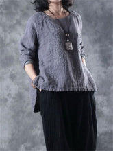 Load image into Gallery viewer, Cotton And Linen Solid Color Comfortable Women'S Long-Sleeved Shirt