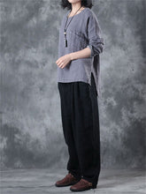 Load image into Gallery viewer, Cotton And Linen Solid Color Comfortable Women'S Long-Sleeved Shirt