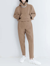 Load image into Gallery viewer, Fashion Loose Solid Color Hooded Casual Two-Piece Suit