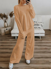 Load image into Gallery viewer, Solid Color Fashion Casual Round Neck Loose Two-piece Suit