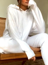 Load image into Gallery viewer, Pure Color Casual Hooded Knitted Women'S Two-Piece Suit