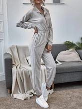 Load image into Gallery viewer, Fashion Zipper Front Drop Shoulder Casual Jumpsuit