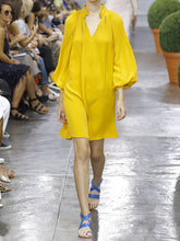 Load image into Gallery viewer, Fashion Casual Solid Color V-Neck Flared Sleeve Dress