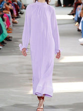 Load image into Gallery viewer, Women'S Fashion Solid Color Stand Collar Long Sleeve Long Dress