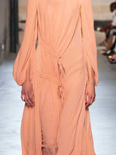 Load image into Gallery viewer, Women'S Fashion Simple Multi-Layer Round Neck Long Sleeve Long Dress