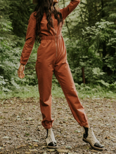 Load image into Gallery viewer, Solid Color Lapel High Waist Casual Zip Jumpsuit