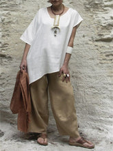 Load image into Gallery viewer, Spring And Summer Retro Asymmetrical Cotton And Linen Women'S Suit