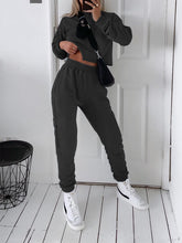 Load image into Gallery viewer, Solid Color Stand Collar Loose Casual Sports Two-piece Suit