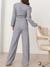 Load image into Gallery viewer, Fashion V-Neck Wide-Leg Leisure Two-Piece Suit