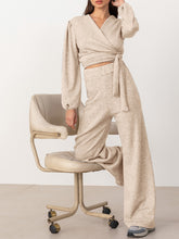 Load image into Gallery viewer, Fashion V-Neck Wide-Leg Leisure Two-Piece Suit