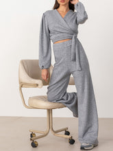 Load image into Gallery viewer, Fashion V-Neck Wide-Leg Leisure Two-Piece Suit