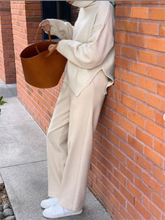 Load image into Gallery viewer, Simple High Collar Solid Color Women'S Knitted Two-Piece Suit
