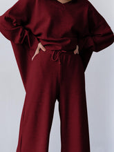 Load image into Gallery viewer, V-Neck Knitted Long Sleeve Loose Pants Suit