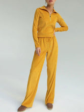 Load image into Gallery viewer, Lapel Zipper Knit Two-Piece Suit