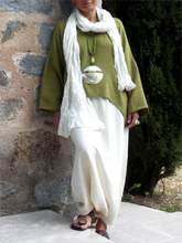 Load image into Gallery viewer, Retro Hit Color Loose Cotton And Linen Women'S Suit Skirt