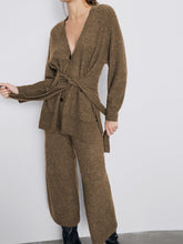 Load image into Gallery viewer, Fashion Loose V-Neck Lace-up Casual Two-Piece Suit