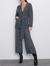 Load image into Gallery viewer, Fashion Loose V-Neck Lace-up Casual Two-Piece Suit