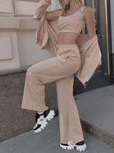 Load image into Gallery viewer, Fashion Solid Color Leisure Sports Loose Three-piece Suit