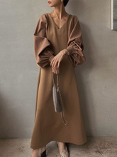 Load image into Gallery viewer, Fashion Long Sleeve V-neck Dressing Elegant Maxi Dress