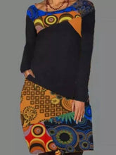 Load image into Gallery viewer, Circle Plaid Irregular Splicing Dress