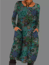 Load image into Gallery viewer, Six-Pointed Star Print Irregular Dress