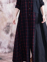 Load image into Gallery viewer, Retro Loose Check Patch Pocket Women'S Dress