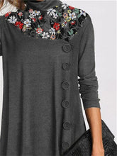 Load image into Gallery viewer, Retro romantic floral stitching women's dress