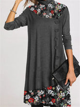 Load image into Gallery viewer, Retro romantic floral stitching women's dress