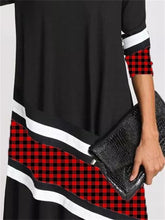 Load image into Gallery viewer, Retro Plaid Stitching Casual Women'S Dress